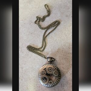 Brand New Steampunk gears quartz pocket watch